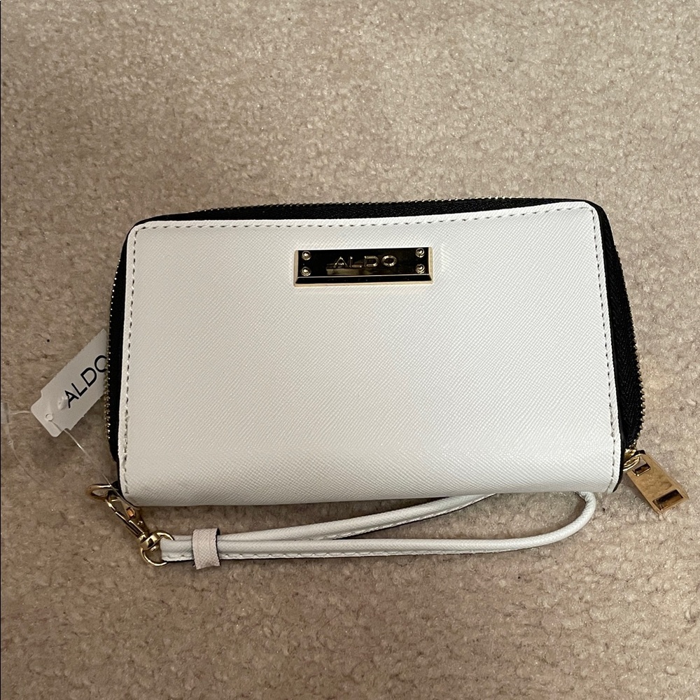 Aldo Elegant White and Black Wristlet